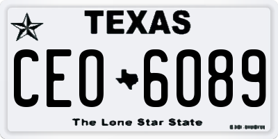 TX license plate CEO6089