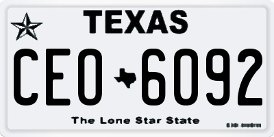 TX license plate CEO6092