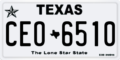 TX license plate CEO6510