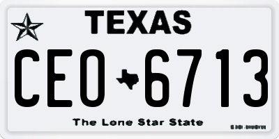 TX license plate CEO6713