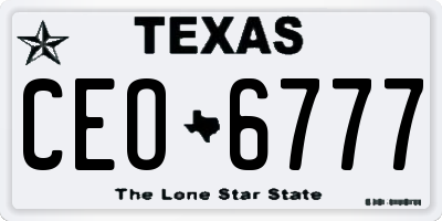 TX license plate CEO6777