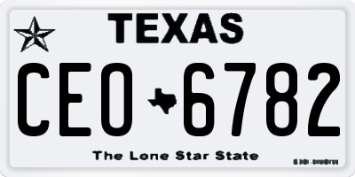 TX license plate CEO6782