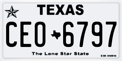 TX license plate CEO6797