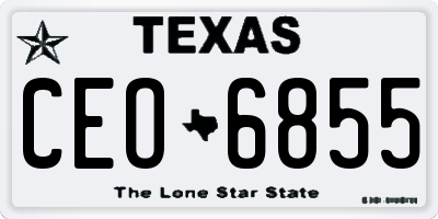 TX license plate CEO6855
