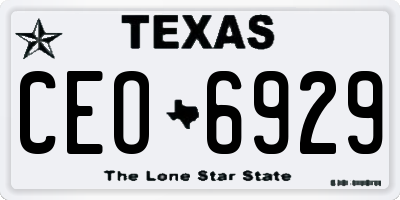 TX license plate CEO6929