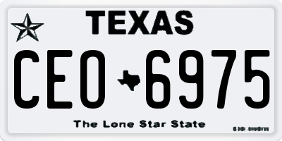 TX license plate CEO6975
