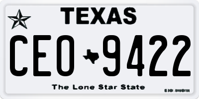 TX license plate CEO9422