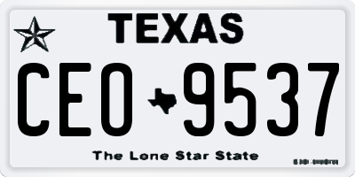 TX license plate CEO9537