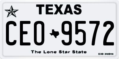 TX license plate CEO9572