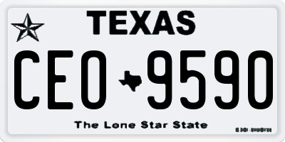 TX license plate CEO9590