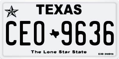 TX license plate CEO9636