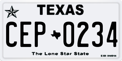 TX license plate CEP0234