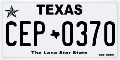 TX license plate CEP0370