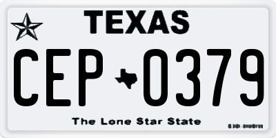 TX license plate CEP0379