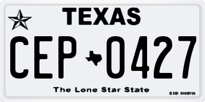 TX license plate CEP0427