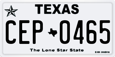 TX license plate CEP0465