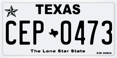TX license plate CEP0473
