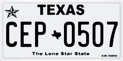 TX license plate CEP0507