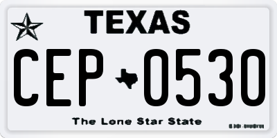 TX license plate CEP0530