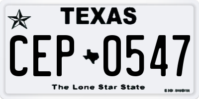 TX license plate CEP0547
