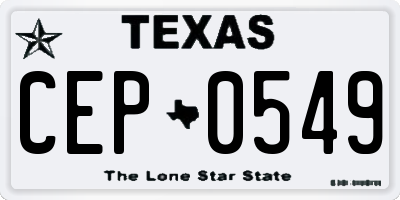 TX license plate CEP0549