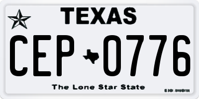 TX license plate CEP0776