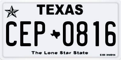 TX license plate CEP0816