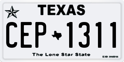 TX license plate CEP1311