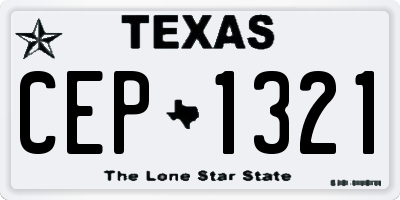TX license plate CEP1321