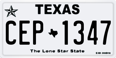 TX license plate CEP1347