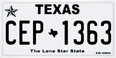TX license plate CEP1363