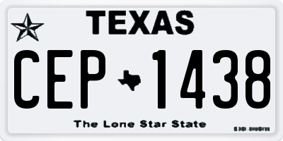TX license plate CEP1438
