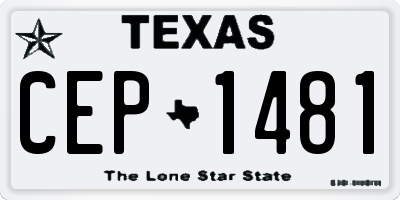 TX license plate CEP1481