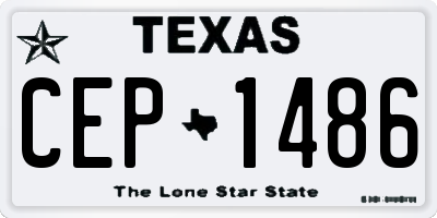 TX license plate CEP1486