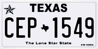 TX license plate CEP1549