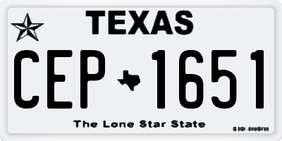 TX license plate CEP1651