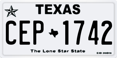 TX license plate CEP1742