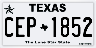 TX license plate CEP1852