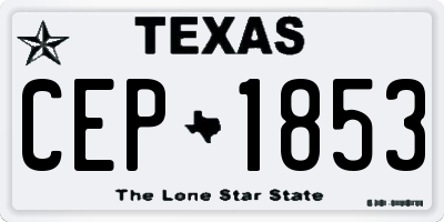 TX license plate CEP1853