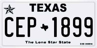 TX license plate CEP1899