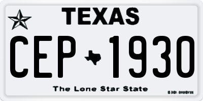 TX license plate CEP1930
