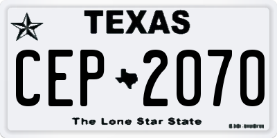 TX license plate CEP2070