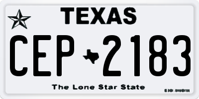 TX license plate CEP2183