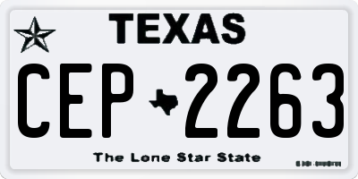 TX license plate CEP2263