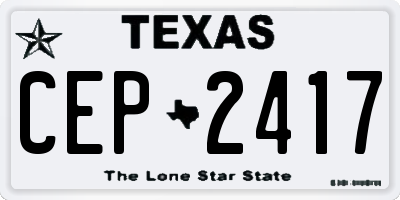 TX license plate CEP2417