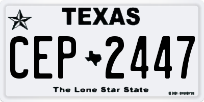 TX license plate CEP2447