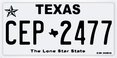 TX license plate CEP2477