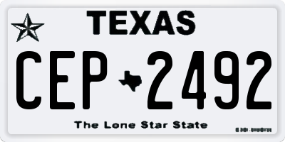 TX license plate CEP2492
