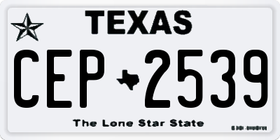 TX license plate CEP2539