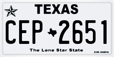TX license plate CEP2651